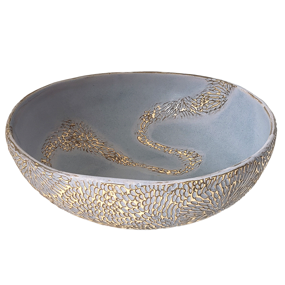 Seed Pod River Centerpiece Bowl - Sky — Demetria Chappo
